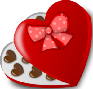 a valentine's day box of chocolates